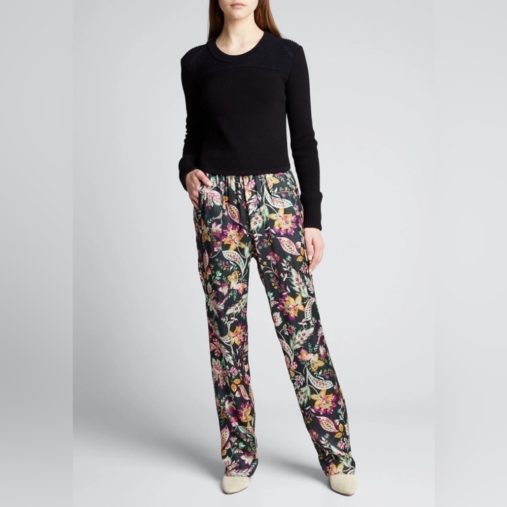 Isabel Marant Floral Print Trousers - Black and Pink - Picture 14 of 14
